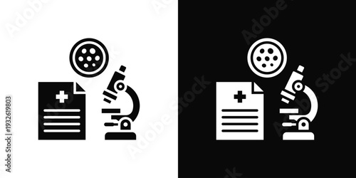 Hematology Analysis Icon In Black And White Style