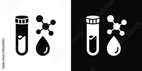 Blood Chemistry Icon In Black And White Style