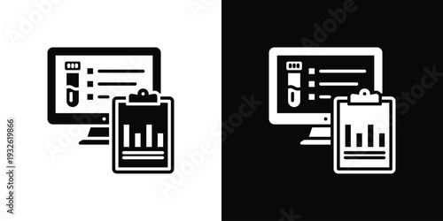 CBC Analysis Icon In Black And White Style