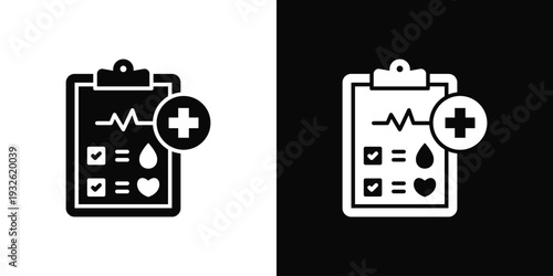 Medical Screening Icon In Black And White Style