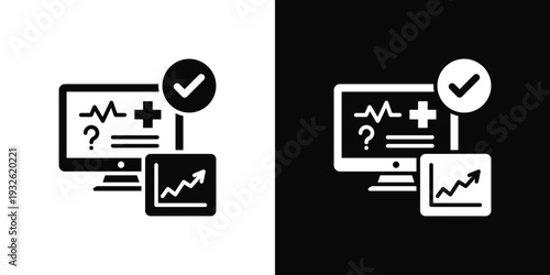 Diagnostic Analysis Icon In Black And White Style