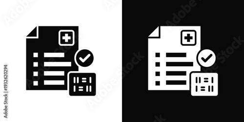 Test Results Icon In Black And White Style