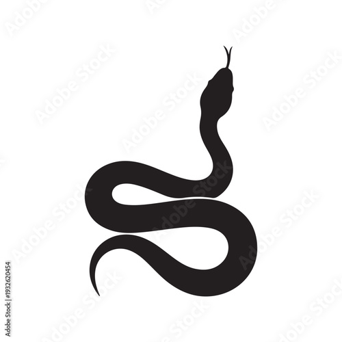 Black Snake silhouette vector illustration on white background
