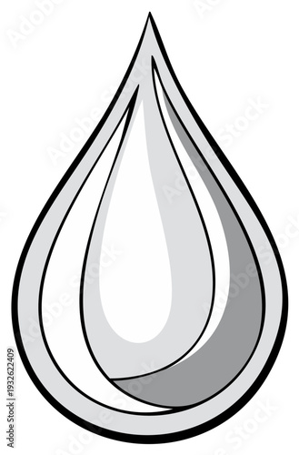 Stylized Realistic Water Drop Illustration Simple Clean Graphic Element