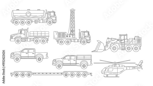 Line Art Vehicles Collection: A meticulously crafted collection of line art vehicles, showcasing a variety of transportation modes for diverse applications.