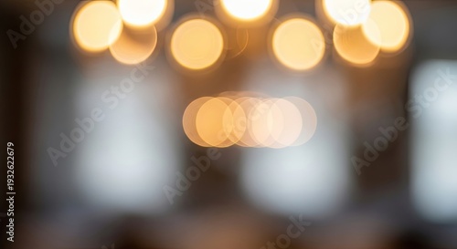 Blurry Lights in Dark Room Interior.