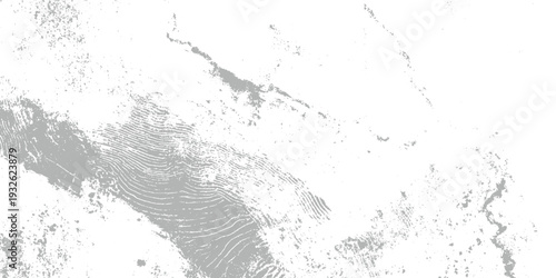 Abstract grey textured pattern resembling topographic lines and scattered dots on white background