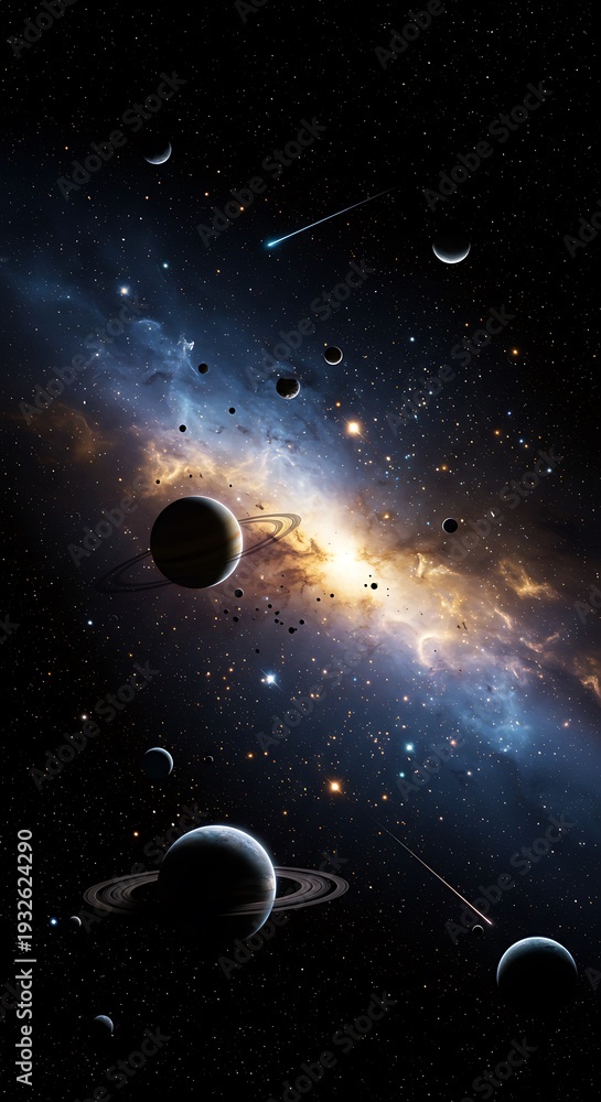 Naklejka premium Cosmic Dawn's Embrace