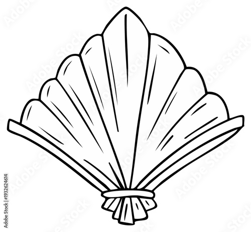 Line Art Seashell Design Element Decorative Shell Icon Illustration Isolated