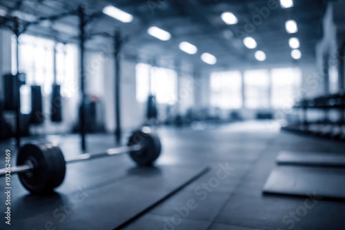 Wallpaper Mural Modern empty gym interior with barbell weights and training equipment Torontodigital.ca