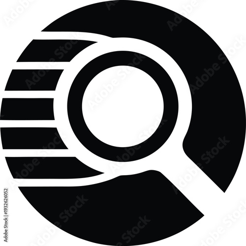 Minimalist magnifying glass icon Vector Illustration