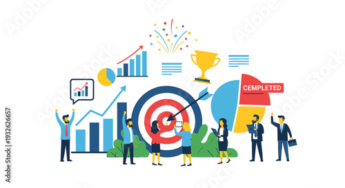 Set of business strategy icons vector