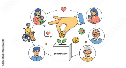 Set of 7 donation icons vector