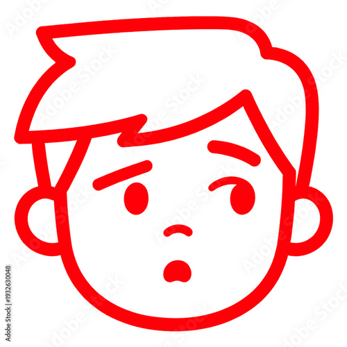 Confused Boy Avatar Emoji Illustration