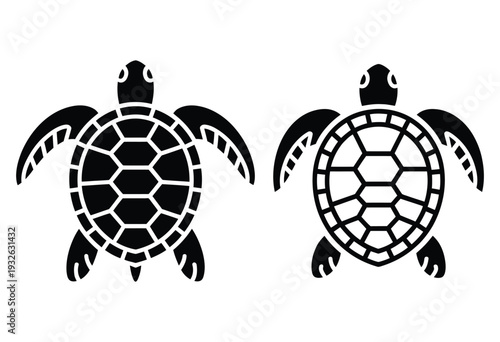 Sea turtle silhouette vector illustration