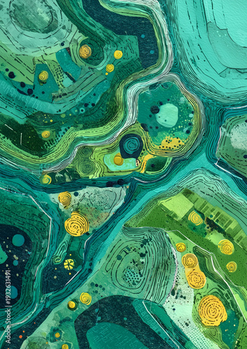 Pattern green blue