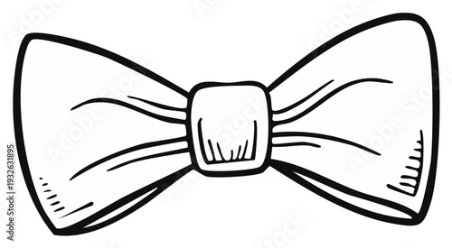 Hand-drawn illustration of a classic bow tie with intricate details.