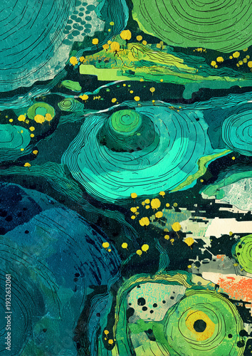 Pattern green blue