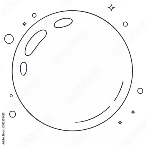 Full Moon Illustration Shining Starry Night Space Satellite Lunar Phase Celestial Orbit