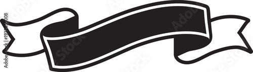 黒色のリボンのイラスト
見出しやバナー に最適な素材