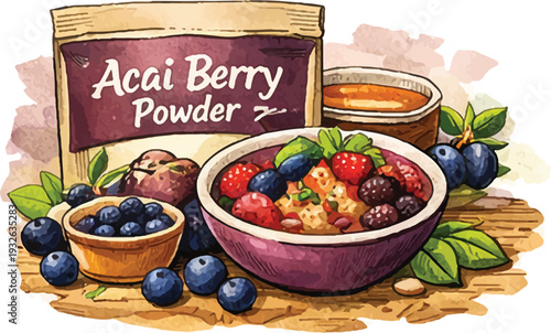 Acai Berry Powder for Superfood Acai Bowls and Smoothies