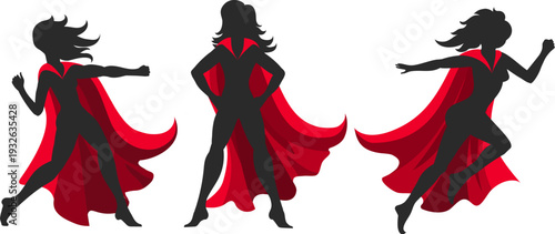 Female hero silhouettes