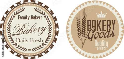 Two bakery logos with a vintage design