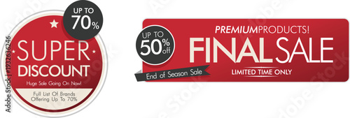 A red and black sign advertising a final sale with discounts