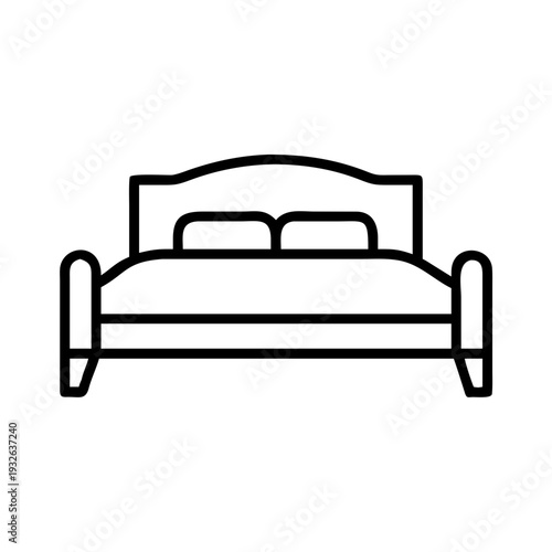 Bedroom furniture bed frame design with pillows and headboard for interior design and sleep comfort