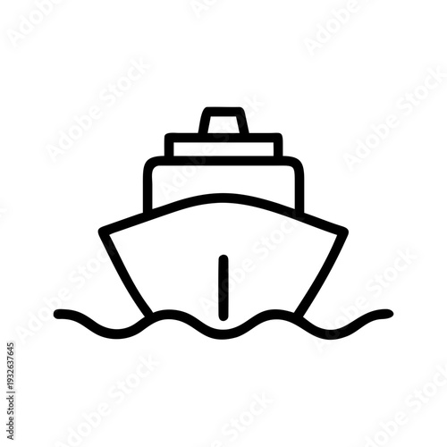 Cruise ship vector icon illustration for travel agency and maritime transport services design and logo use