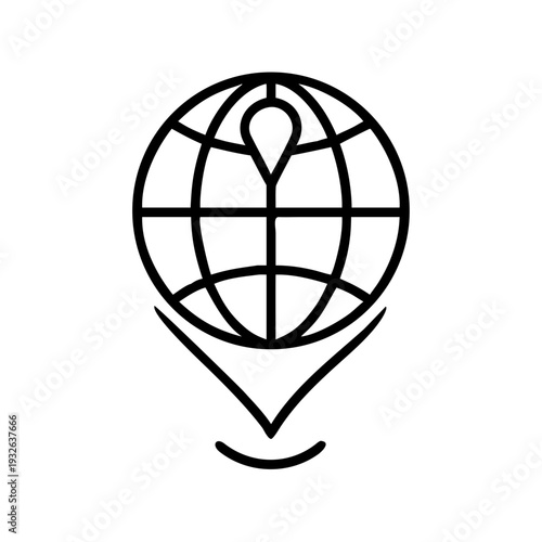 Find location on earth global navigation system with pinpoint marker for travel and destination guide