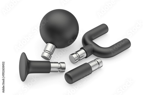 Wallpaper Mural Four different massage heads for a massage gun on white background Torontodigital.ca