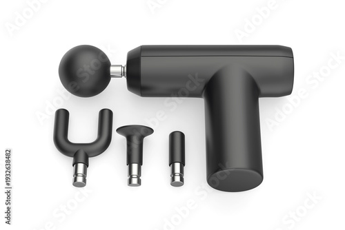 Wallpaper Mural Massage gun with various massage heads on white background Torontodigital.ca