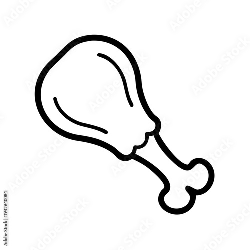 Downloadable chicken leg drumstick vector illustration for cooking and food related designs and projects online