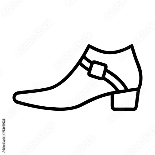 Find your perfect ankle strap heeled boot fashion footwear for women stylish shoe outline vector icon
