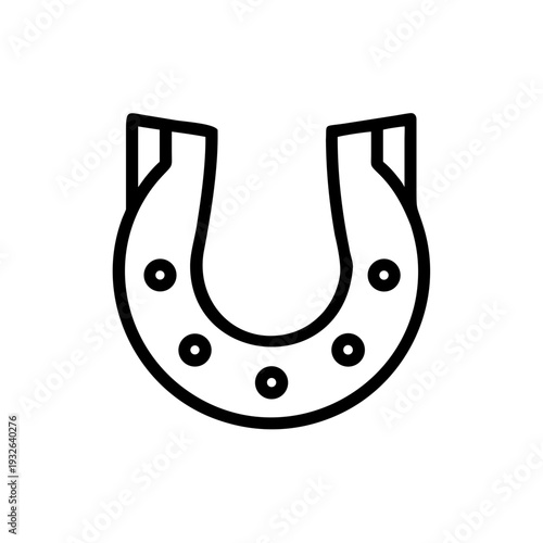 Horseshoe vector icon illustration of luck symbol for horse shoeing and st patricks day design element