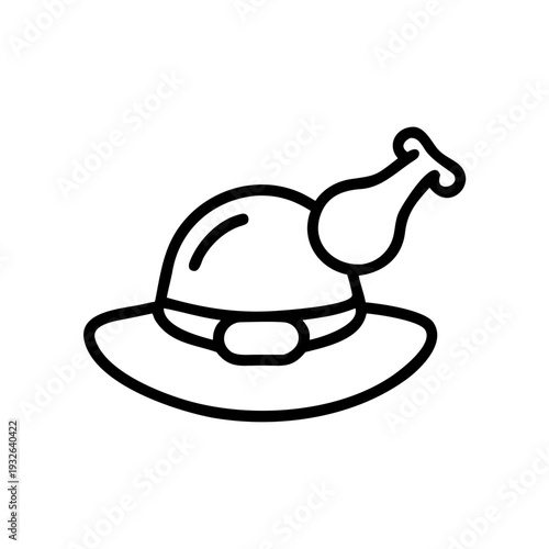 Thanksgiving turkey dinner vector icon illustration for holiday food and celebration design needs vector