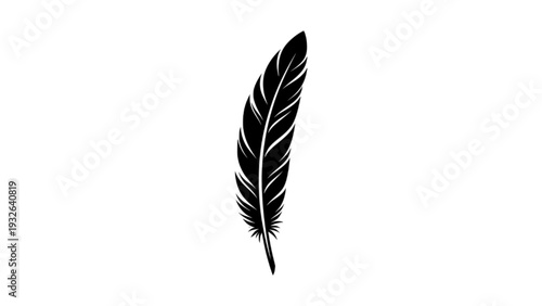 Single Bird Feather Detailed Silhouette Icon