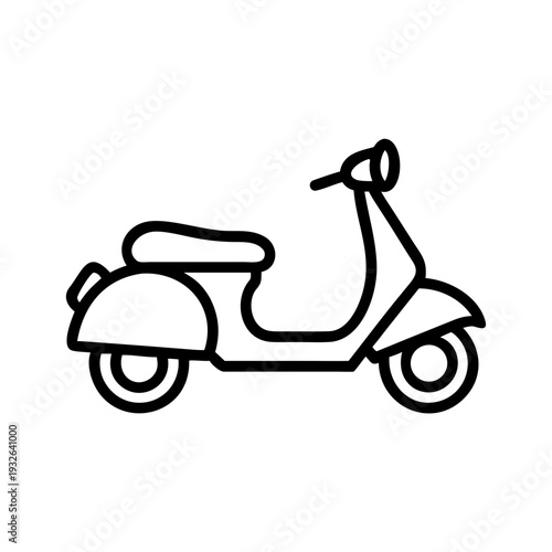 Vintage scooter vector illustration for transportation icon or retro motorcycle graphic design project