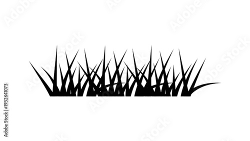 Black Grass Silhouette Pattern Field Border