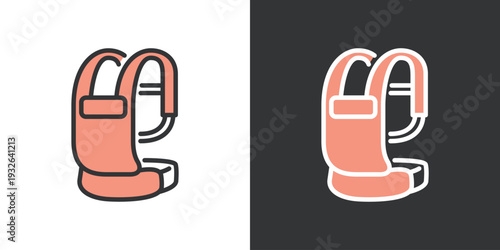 ベビー用品抱っこ紐のシンプルなアイコン