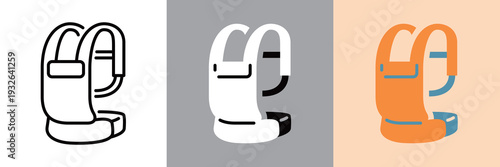 ベビー用品抱っこ紐のシンプルなアイコン