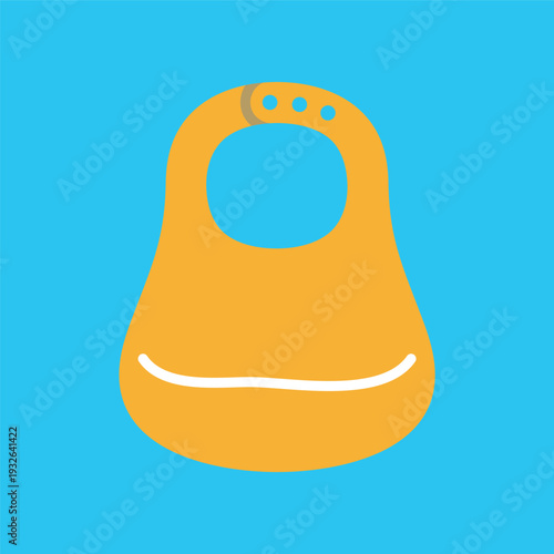 ベビー用エプロンのシンプルな線画アイコン