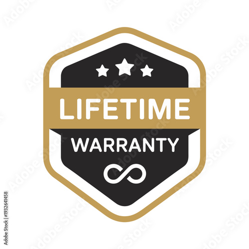 Lifetime warranty vector symbol illustration