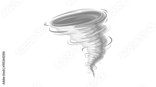 Realistic Tornado Vector Illustration Isolated on White Background