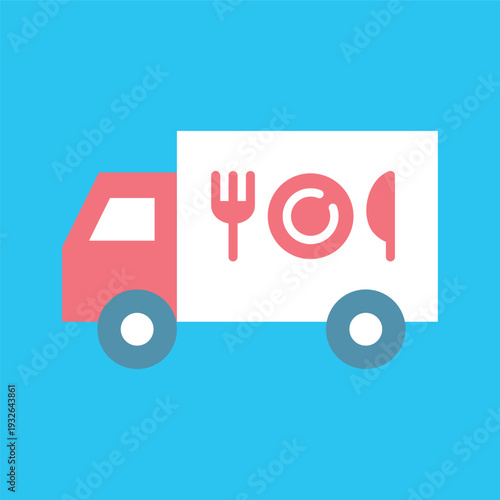 シンプルなデリバリーカーのラインアイコン