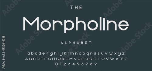 Digital modern alphabet font. Creative abstract urban, futuristic, fashion, sport, minimal technology typography.  Simple vector illustration with number