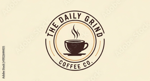 The Daily Grind Coffee Co. logo featuring a steaming coffee cup design.