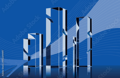 Abstract vertical glass blocks symbolizing scalability