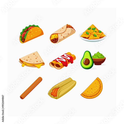 Tasty Mexican Food Assortment: Tacos, Burritos, Nachos, and More